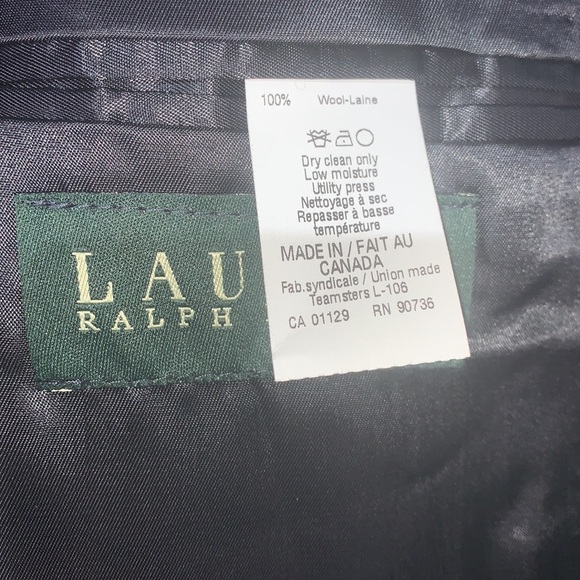 NWT Lauren by Ralph Lauren Mens Two Button Wool Suit Jacket Black 41Reg 35W - Picture 9 of 11